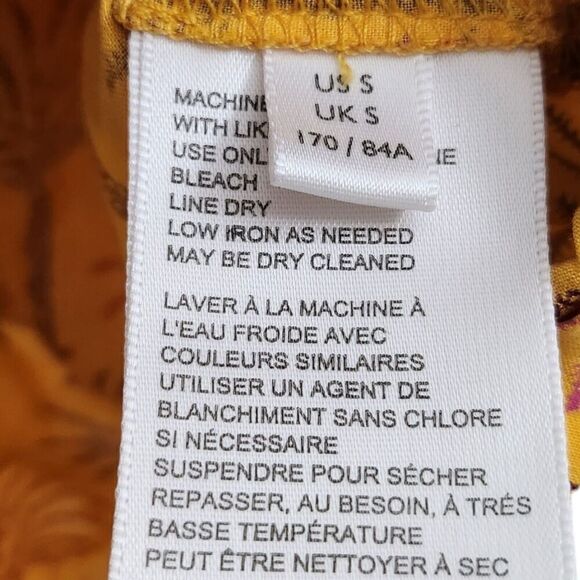 Urban Outfitters Crop Top Small Yellow Palm Tree Tie‎ Front Button-Up Blouse UO - Picture 5 of 9